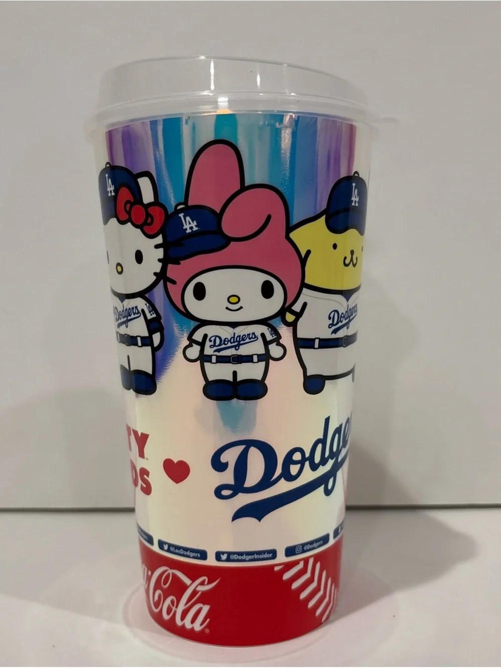 Hello Kitty and Friends Dodgers stadium Iridescent plastic Drink Cup Souvenir